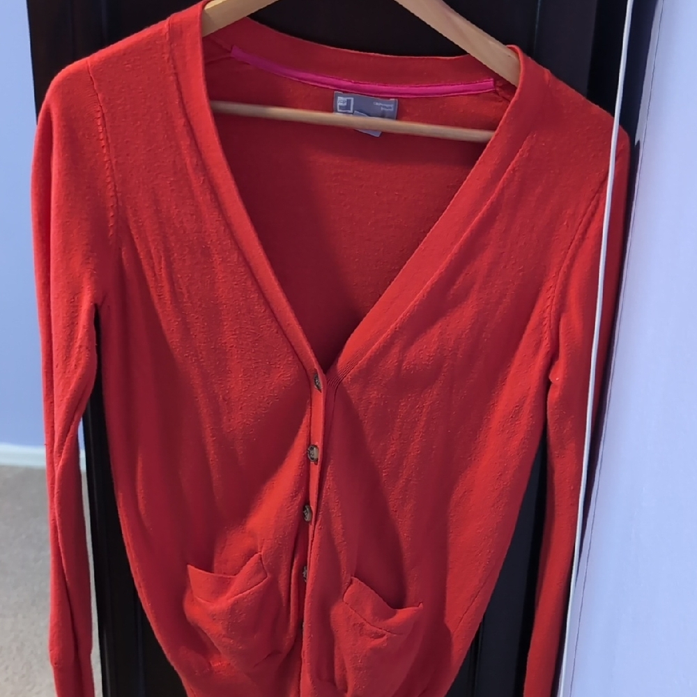 Women's Red Cardigan Sweater